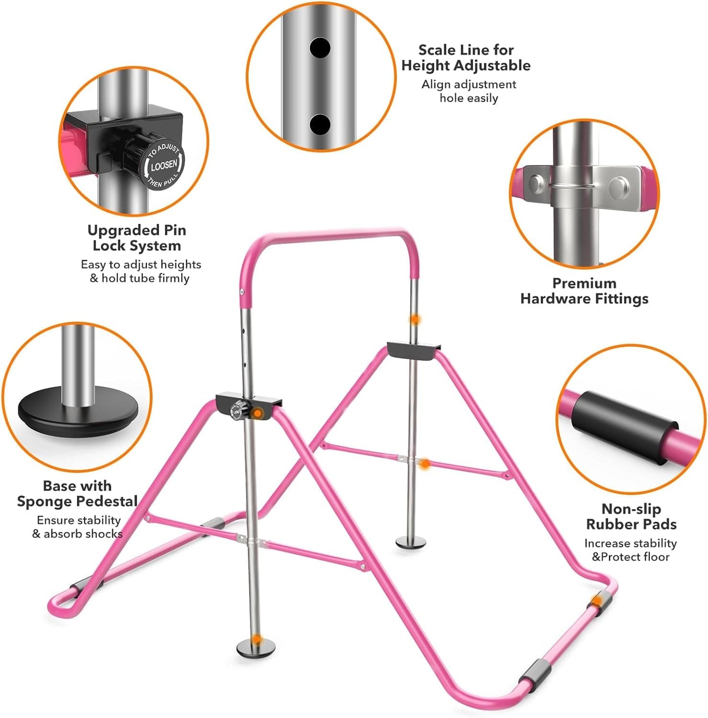 Foldable Gymnastic Bar for Kids