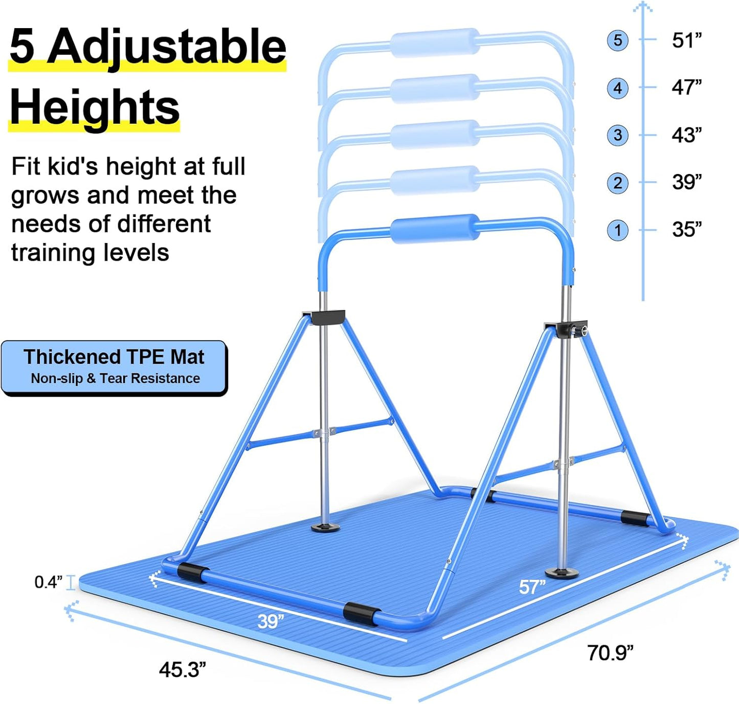Height Adjustable Training Bar for Home