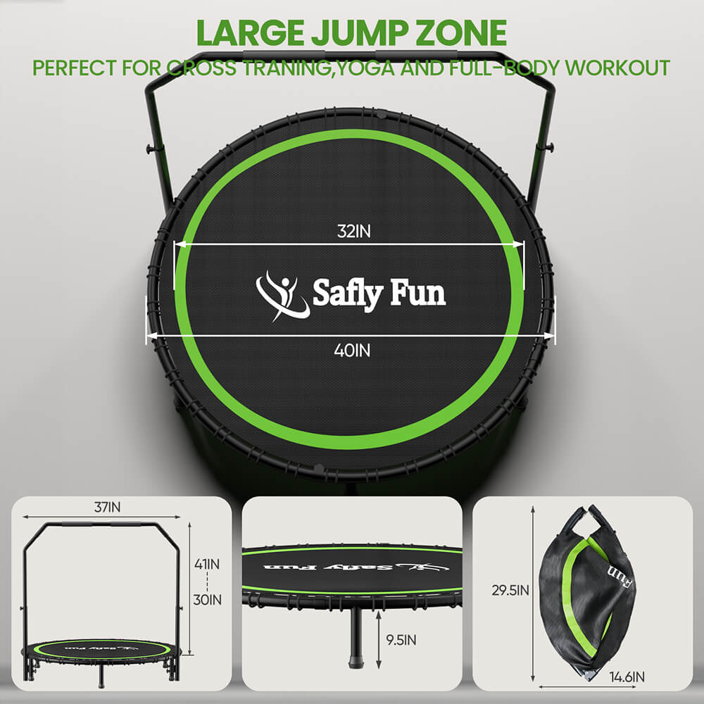 40" Fitness Mini Trampoline Bungee Rebounder