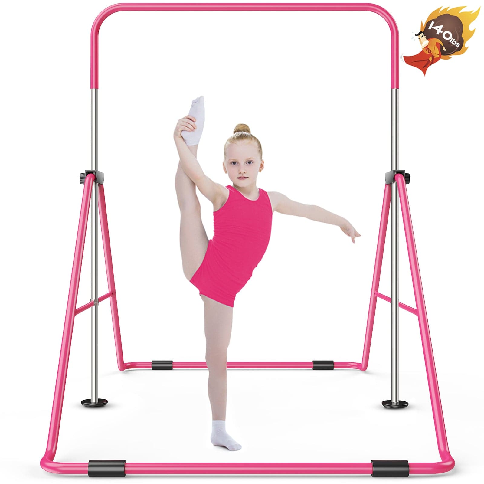 Safly Fun Gymnastics Bar for Kids Ages 3-8 for Home