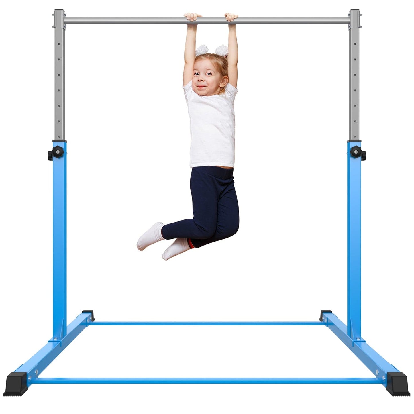 Safly Fun Gymnastics Bar for Kids Ages 3-15 for Home, 3' to 5' Adjustable Height