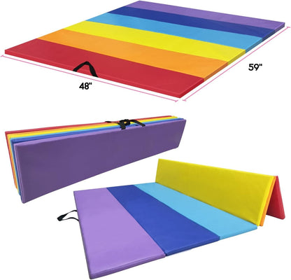 Safly Fun Gymnastics Bar with Mat for Kids Ages 3-15 for Home - Steady Steel Construction, Anti-Slip, Easy to Assemble, 3' to 5' Adjustable Height