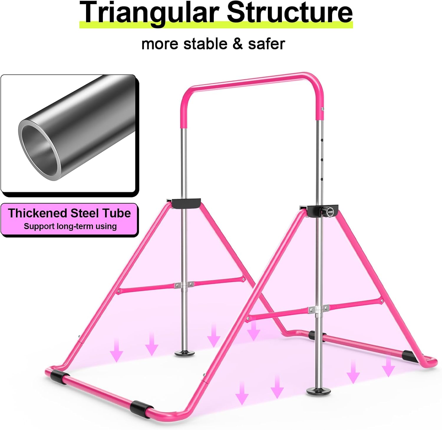Foldable Gymnastics Bar with Mini Trampoline - Saflyfun