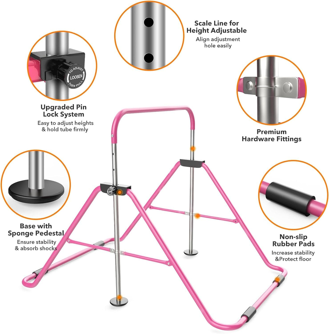 Foldable Gymnastic Bar for Kids