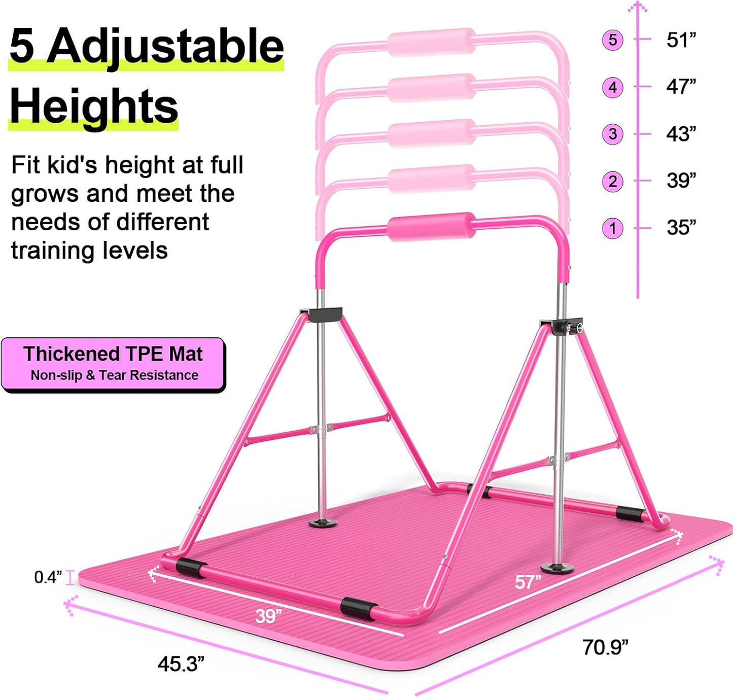 Height Adjustable Junior Training Bar for Home