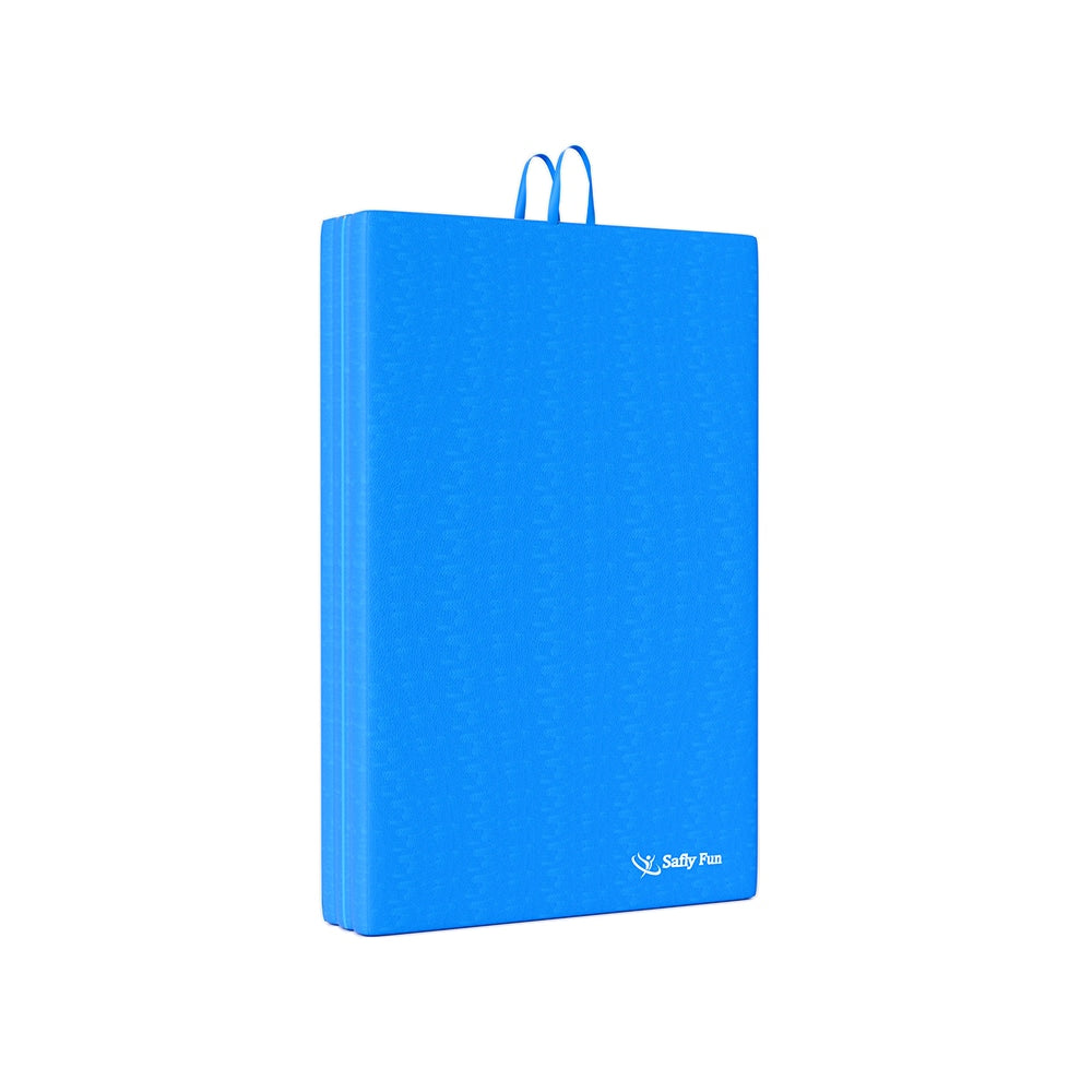 blue Gymnastics Mat for Home Tri-Folding