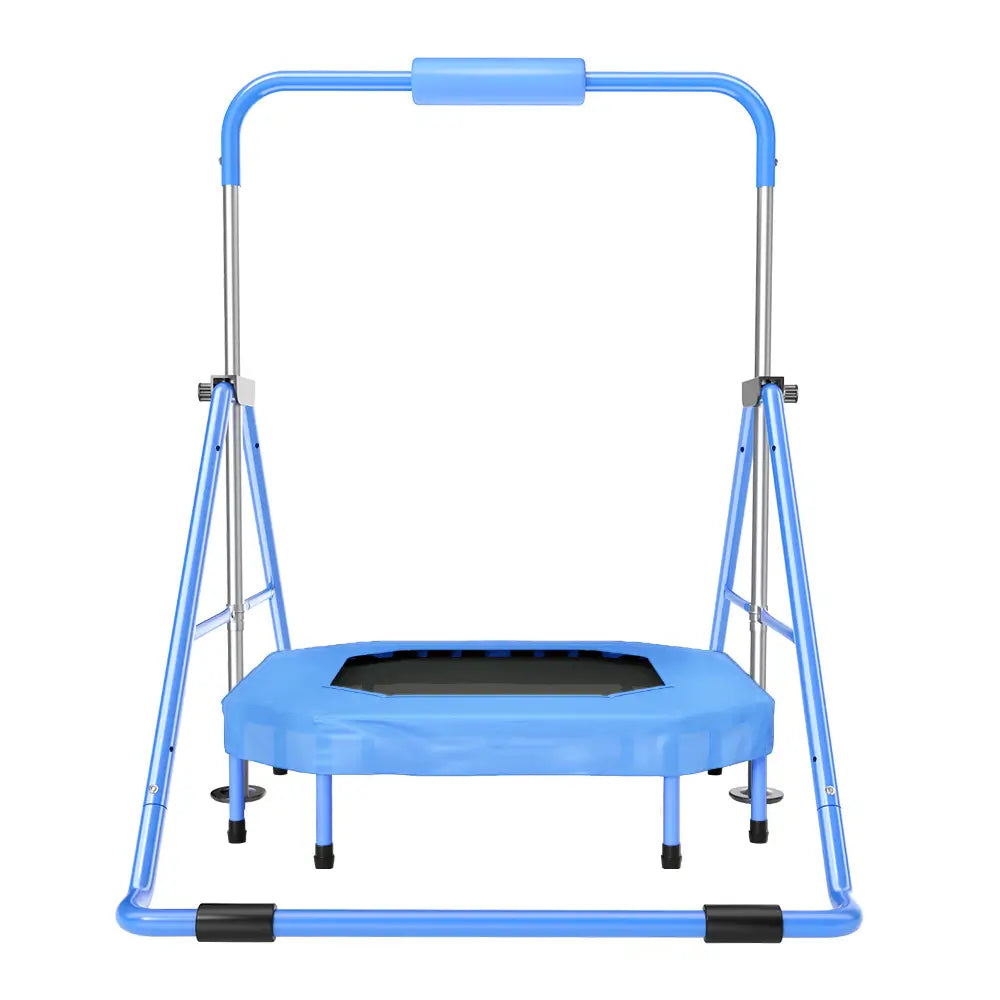 foldable gymnastics bar with a mini trampoline
