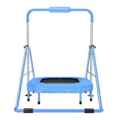 foldable gymnastics bar with a mini trampoline