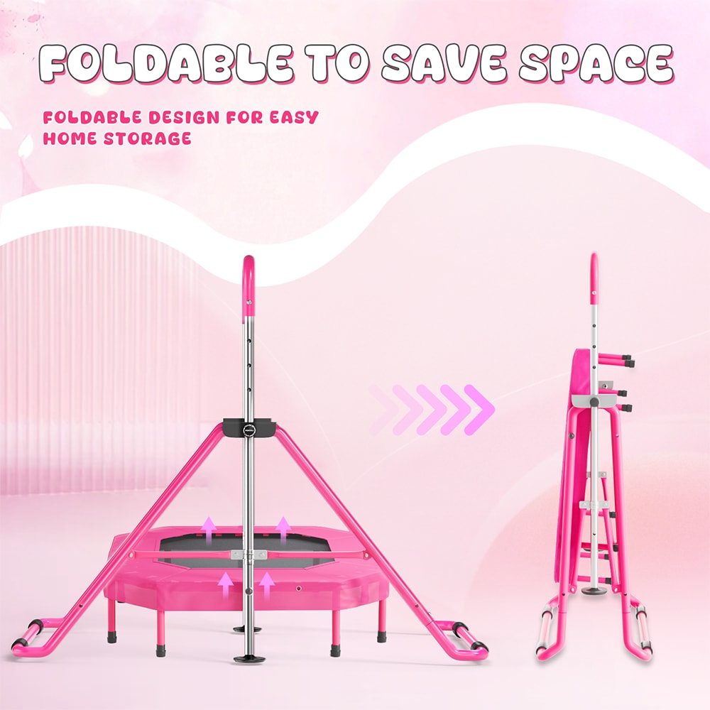 Foldable Gymnastics Bar with Mini Trampoline - Saflyfun