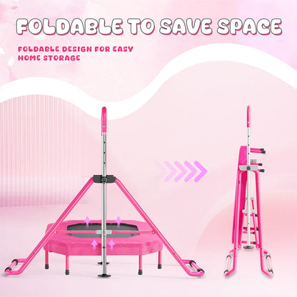 Foldable Gymnastics Bar with Mini Trampoline