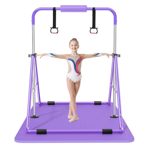 Foldable Gymnastics Bar with Mat - Saflyfun